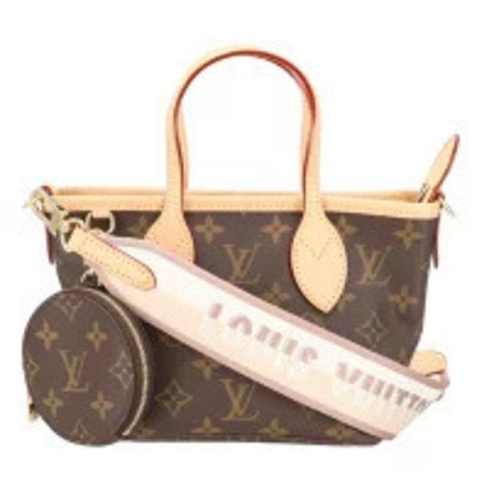 Louis Vuitton Neverfull Monogram Tote Bag Canvas Leather Brown